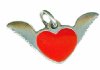 Sterling Silver 11x21mm Winged Heart Pendant